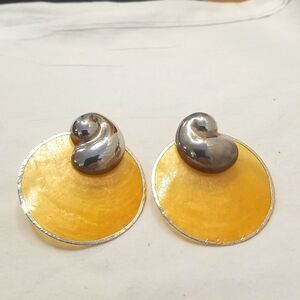 Mexico Sterling Silver 925 Sea Shell Earrings Vintage